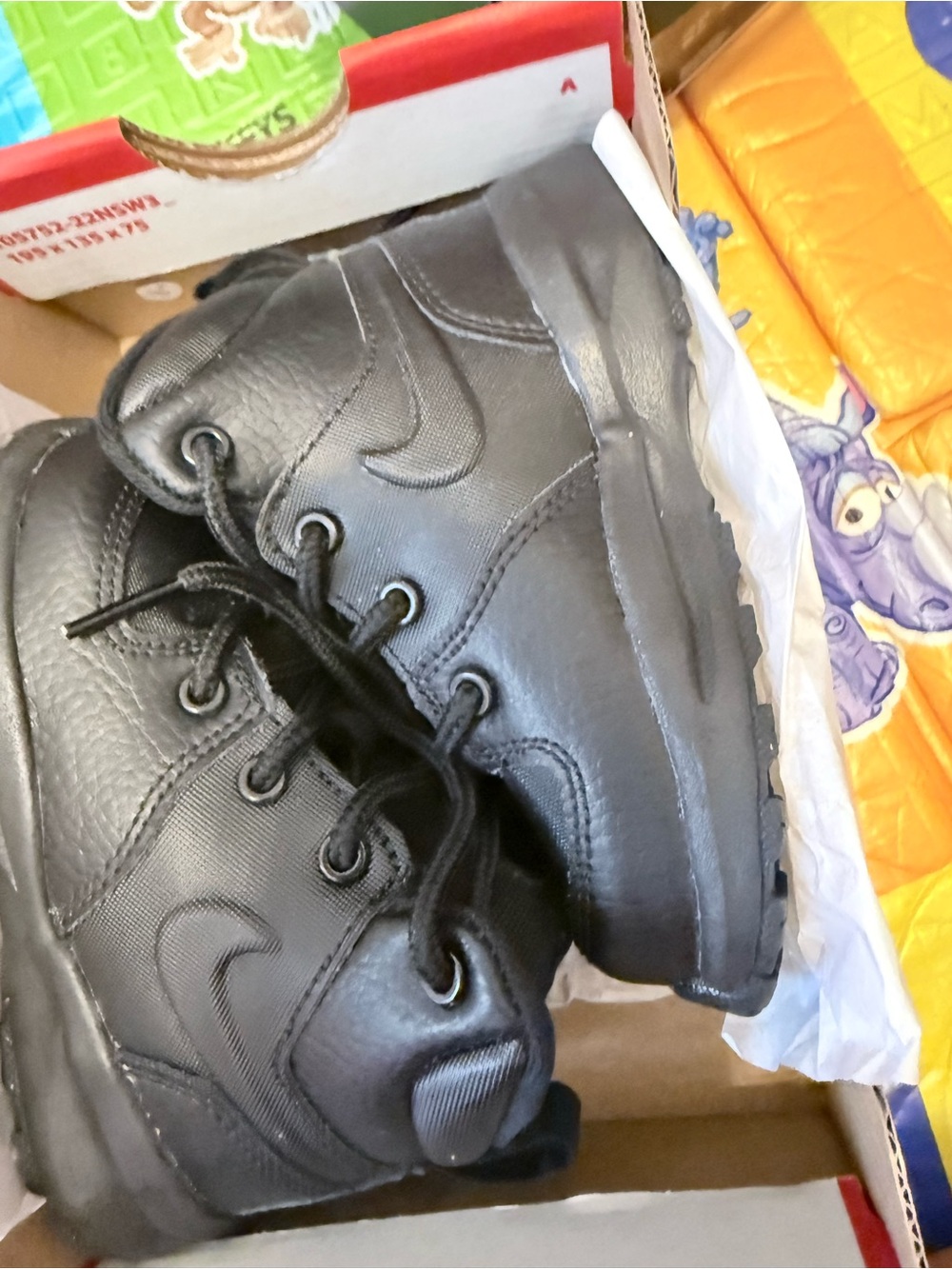 Nike Kids Black High-Top Leather Boots